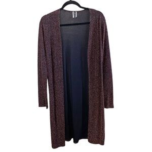 JM Fluerette Bronze Metallic Open Front Cardigan